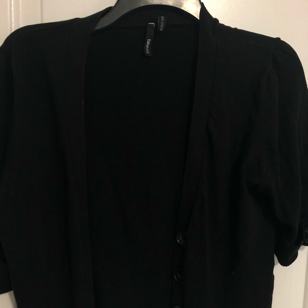 Half sleeve, black cardigan